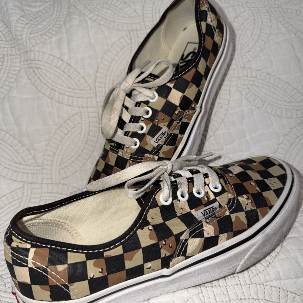 Vans off the Wall Camo Checkerboard Unisex Skate Sneaker Shoes US Sz 6.5W/5M